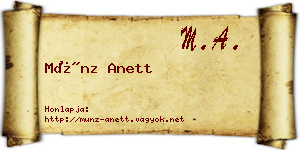 Münz Anett névjegykártya